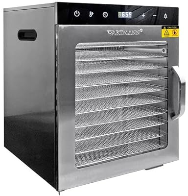 Wartmann WM-2110 DH Déshydrateur automatique en acier inoxydable – Déshydrateur compact avec 10 grilles de déshydratation en acier inoxydable sans BPA