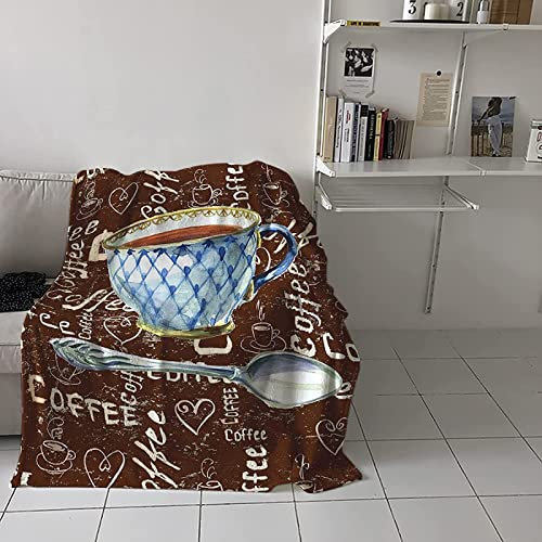 3D Kuscheldecke 200x200 Kaffee Warme Decke Braun Flanell Fleecedecke Kaffee Flauschig Weich Wohndecke für Sofadecke Couchdecke Sofaüberwurf Bettüberwurf