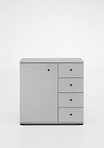 möbelando Kombikommode Chalet in Weiss mit 4 Schubladen und einem Einlegeboden. Abmessungen (BxHxT) 81x83x41 cm