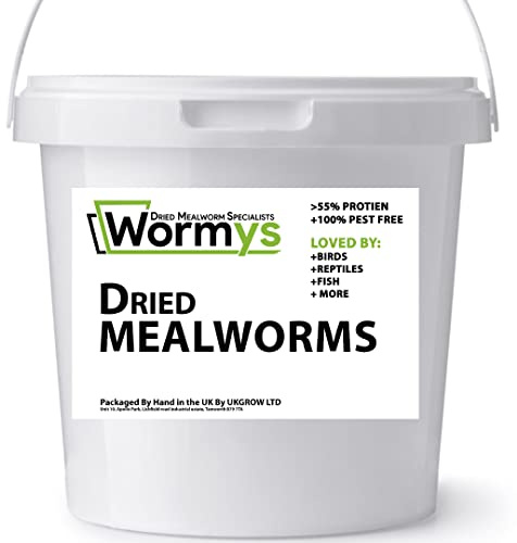 UK GROW Premium 10L Dried Mealworms in a Bucket/Tub (10 Ltr)