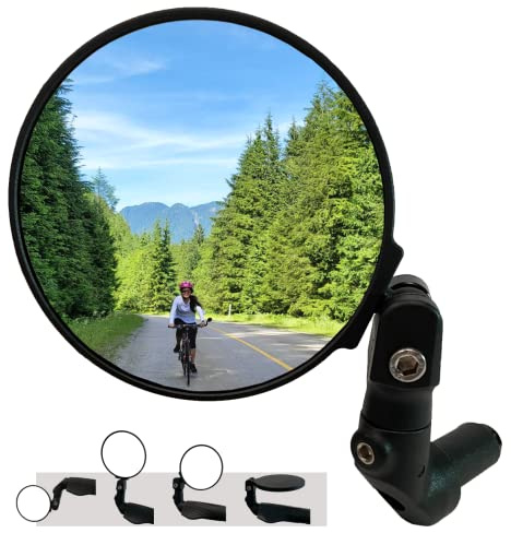 Hafny NEW Bar End E-Bike Mirror, Large Surface Handlebar Bike Mirror, HD Automotive Grade Glass Bicycle Mirror, Safe Blast-Resistance Cycling Mirror (HF-M958S-FR08) (Silver Glass)