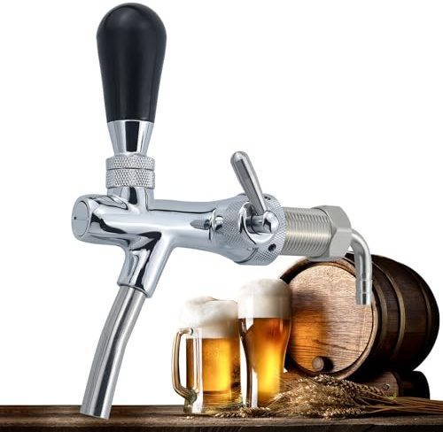 Aiyomi G5/8 Verstellbarer Bierhahn Einstellbare Bierzapfhahn Chrome Bier Zapfhahn für Hause Bier Bar Restaurants