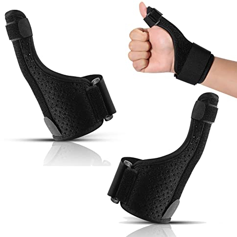 FLAVNTEL 2 Stück Universelle Daumenbandage für Rechts & Links - Atmungsaktive Daumenschiene Ohne Schweiß & Gerüche - Daumenorthese für Finger, Arthritis, Tendonitis, Stable, Breathable Daumenbandage