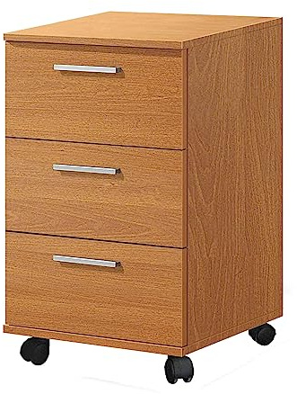 Miroytengo, cassettiera per camera da letto, ufficio, 3 cassetti, colore ciliegia, 42x68x35 cm, stile moderno
