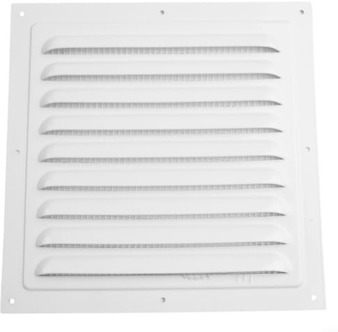 Lüftungsschlitze, Metall-Lüftungsgitter, quadratisch, Insektenschutz, weiße Abdeckung zum Abdecken von Wänden, Deckenöffnungen (200 x 200 mm)