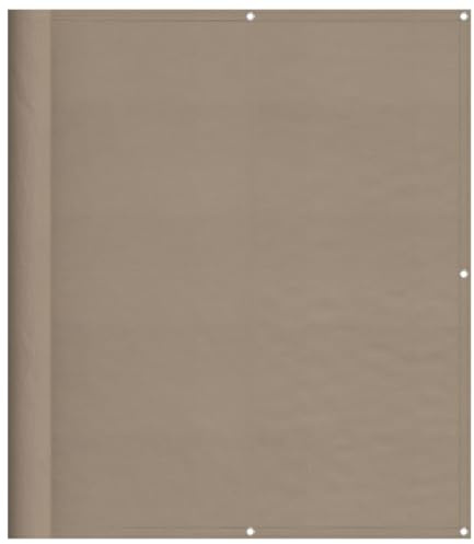 vidaXL Balkon Sichtschutz, Balkonbespannung mit Ösen Seil, Wasserfeste Balkonabdeckung, Balkonverkleidung für Balkon Terrasse, 120x1000cm Taupe 100% Polyester-Oxford