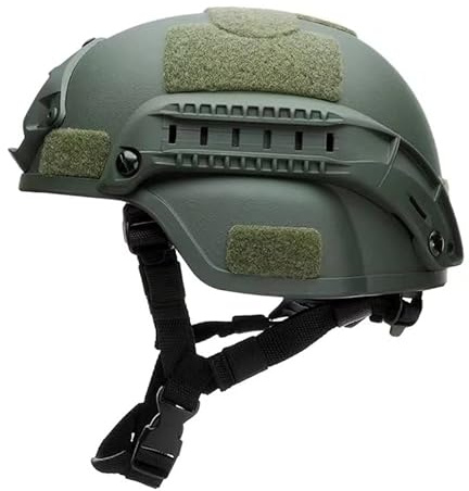 Koyheng Taktischer Mich 2000-Helm, Verstellbarer ACH-Airsoft-Helm mit Gehörschutz, vorderer NVG-Halterung und Seitenschiene