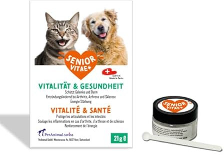 Senior Vitae+ | Vitalität & Gesundheit für Hunde und Katzen (Gelenkschutz, Darmschutz, Arthritis, Arthrose, Sklerose, etc.) | Für 7 Monate oder 210 Anwendungen