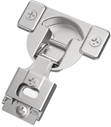 Chibery Non-Slow Close Regular Hinges, 1/2 Overlay Standard Concealed Cabinet Hinges for Face Frame Door, 3D Self Closing Hidden, 105° Opening, Easy-on Dowels ＆ Self-Tapping Wooden Screws, 20 Pack