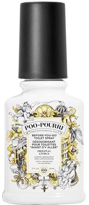 Pourri Badrum luftfräschare spray - Before-You-Go Poo-Pourri toalettspray - Original citrus badrum deodorant - fångar lukt under vattnets yta - växtbaserad eterisk oljespray (59 ml)