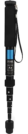 Kamera-Einbeinstativ, Einziehbares Stativ aus Aluminiumlegierung mit 8 Abschnitten, 11 Bis 63 Zoll, Tragbar mit Schwammhülle für DSLR, Selfie-Stick, LED-Leuchten, Live-Halterung,