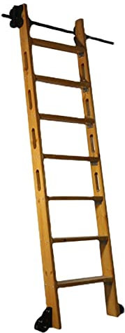 CuNtoHHH Bibliothek für Rollleiter-Hardware, 3,3 bis 20 Fuß langes Schiebeleiter-Hardware-Kit, runde Schiene/Schiene (ohne Leiter), mit Bodenrollen, runde Rohrschienen für Mobile Leitern (Größe: 10 F