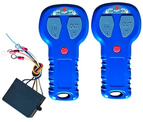 Faeymth 12V 24V Wasserdichte Auto-Funkseilwinde, Elektrische Fernbedienung, Kunststoff, Kabellose Seilwinde, Elektrische Fernbedienung + Handsender-Set, ATV, SUV, Fahrzeug