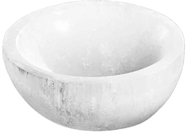NKlaus Cuenco de selenita de 6 cm – Cuenco de energía hecho a mano para limpieza de piedras curativas y joyas, cuenco de piedra natural para esoterismo, reiki y meditación