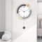 Reloj Moderno de Pared Decorativo con Péndulo, Mecanismo de Cuarzo Silencioso, Grande para Sala de Estar, Cocina, Hogar, Baño