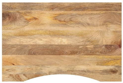 Schreibtischplatte aus Massivholz mit Kurve 90 x 60 x 2,5 cm für Haus und Garten