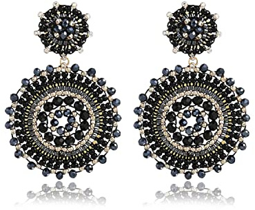 Damen-Perlenohrringe, Rocailles, Sommer, Strand, Boho-Statement-Anhänger, handgefertigte Ohrringe, Schmuck