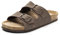FITORY Womens Flat Sandals with Cork Footbed, Open Toe Slides Adjustable Slip On Slippers for Summer Brownish Yellow Size 4