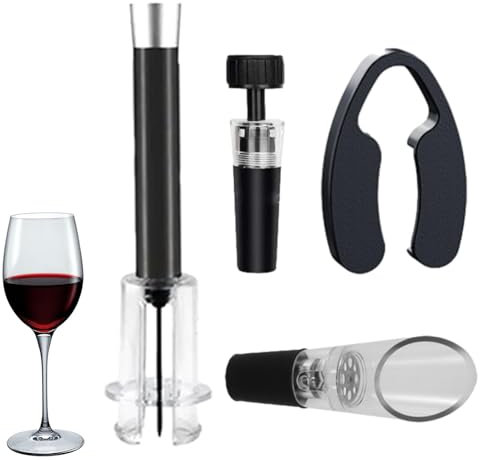 Set di apribottiglie per vino, set di apribottiglie - Accessori per apribottiglie con design a pompa | Accessori per apribottiglie, kit apribottiglie per cavatappi facile, tappi per barche