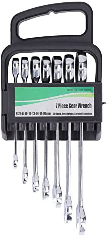 TOOLSGO 7-teiliges Ringschlüssel-Set mit Ratschenfunktion 8-19 mm metrisch für Heimwerker Auto und Mechanikerreparaturen
