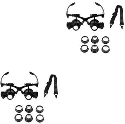Ipetboom 2pièces Loupette LED à Monture Tête avec Lentilles Loupe Grossissante pour Réparation De Montres Bijoux Et Lecture