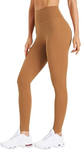Flatik Pantalon de sport opaque pour femme Leggings de fitness pour femme Leggings de course pour femme, kaki, S-M