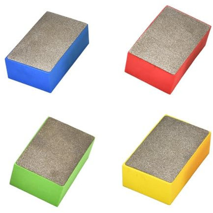 Vocdikficy 4 Morceaux de Tampons de Polissage à la Main Tels Qu'Illustrés. pour Carreaux en Diamant, Verre, Meule Abrasive, Pierre, Marbre, Céramique. Disque de Ponçage Abrasif pour Polisseuse.