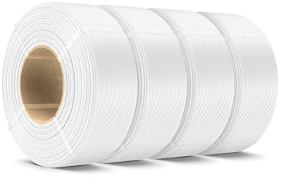 SUNLU Recharge de filament PLA+ 1,75 mm 4 kg, PLA Plus pour imprimante 3D, sans bobine, blanc, pour bobines réutilisables, compatible avec imprimante 3D Bambu Lab, 4 rouleaux de 1 kg/rouleau
