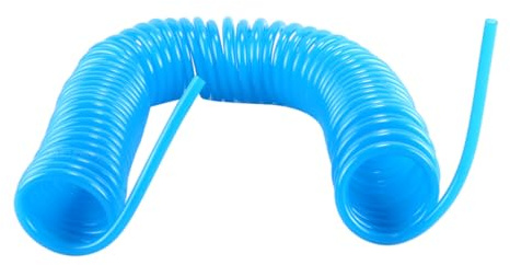 ACOLY 9m Druckluft Spiralschlauch Luftdruckschlauch mit Anschlussstück für Haushalt Werkstatt Autowerkstatt Blau 9m Ø 6x4mm