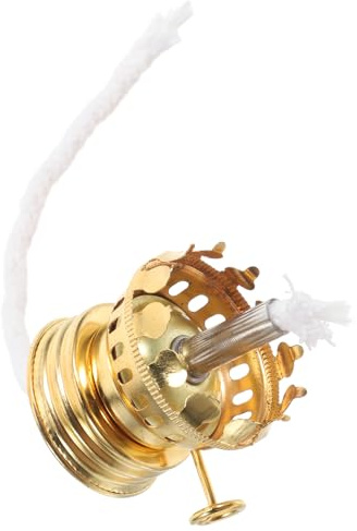 SEWACC Régulateur de Tête pour Lampe à Pétrole en Métal Doré Accessoire Compatible pour Brûleur de Mèche Pièce Détachée Vintage pour Lampe à Pétrole de Table pour Maison et Camping