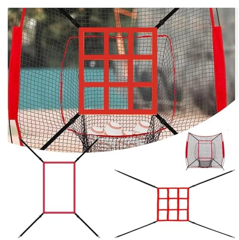 Filet d'entraînement de Baseball Portable, Filet au bâton, Aide à l'entraînement for Frapper Le Lancer pour Frapper, Attraper, Lancer