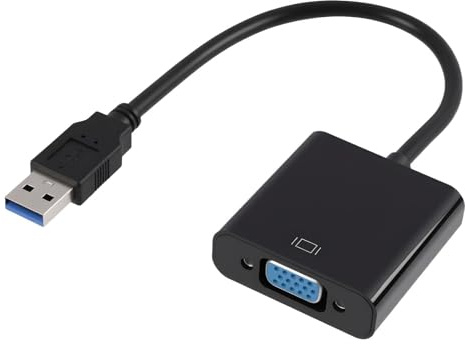 Vomtaric Adaptateur vidéo USB vers VGA USB 3.0/2.0, Convertisseur Vidéo Full HD 1080p, Câble USB vers VGA pour PC et Ordinateur Portable, Support Multi Écran Moniteur Projecteur, Compatible Windows
