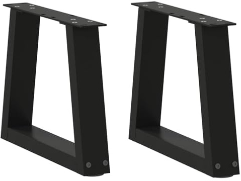 Yisssmeng 2er Set Couchtischbeine V-Form Schwarz 30 cm hoch aus Stahl, Industrial Möbelfüße für DIY Beistelltisch, Tischgestell mit verstellbaren Bodenschonern und Schrauben