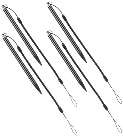 TOMETURE Set 4 Pezzi Penne Stilo per Schermo Resistivo con Cordino a Molla, Design Antismarrimento in Alluminio e Abs, Scrittura Fluida per Controllo Industriale e Navigazione