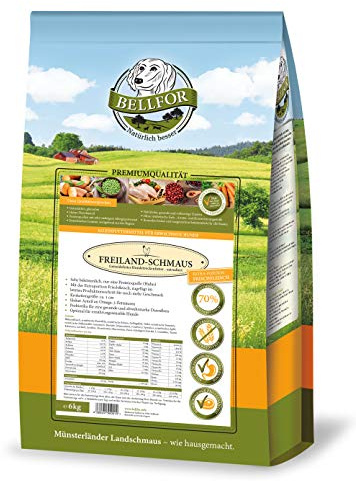 Bellfor frilandsbruk torrfoder med kyckling, spannmålsfri optimal för näringskänsliga hundar, hög andel omega-3-fettsyror 6,0 kg
