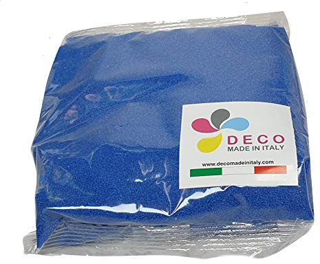 Deco Made in Italy Sabbia colorata 0,5 mm sacchetto da 1kg (Blu marine, 100)