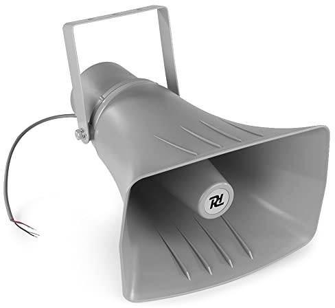 PD HS40 Weatherproof Horn Speaker 40W, Outdoor Public Address System, ABS Housing, IP66 Rated, Flexible 10W-40W Power Taps, Commercial Audio Loudspeaker with Mounting Bracket (100V Line)