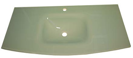 SAM Milchglasbecken Santana, Waschbecken vorne abgerundet, grünes Glas, Waschtisch 100 cm, ohne Unterschrank