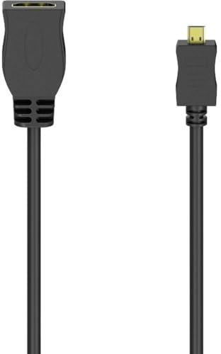 Hama 00205168 HDMI Adapterkabel [1x HDMI-Buchse - 1x HDMI-Stecker D Micro] Schwarz 10cm
