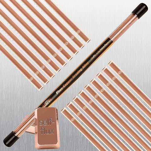 21 Sticks BLUEFIRE BCuP-2 Half 1/2 lb Self Fluxing Phosphor Copper Brazing Alloy Welding Rods No Need for Flux 0.050 x 1/8 x 14 Industry Professional Grade Propane Gas Soldering Torch Supply