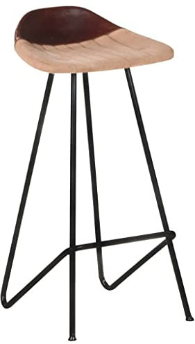 vidaXL 4X Barhocker Barstuhl Tresenhocker Küchenhocker Bar Stuhl Hocker Tresenstuhl Thekenhocker Thekenstuhl Bistrohocker Braun Echtleder