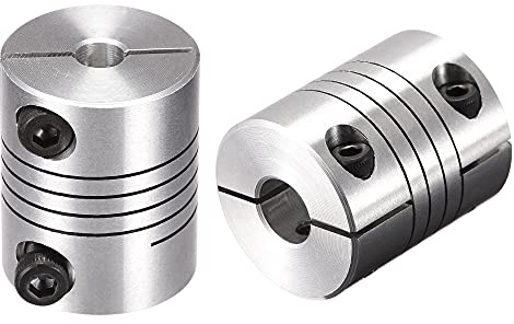 sourcing map 2Stk Motorwelle 5mm auf 10mm Spiralförmiger Strahl Koppler Kupplung 25mm Durchmesser 30mm Länge