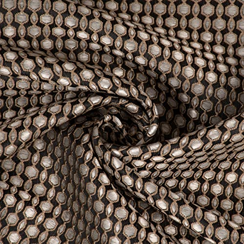 SCHÖNER LEBEN. Dekostoff Jacquard Grafikdessin abstrakt schwarz beige 137cm Breite