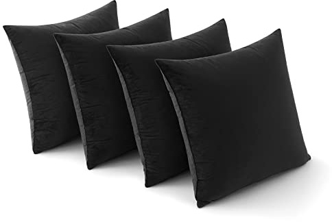 MIULEE 4er Set Kissenbezug 40×40cm Samt Farbverlauf Schwarz | Weicher Farbverlauf Kuschelig Pflegeleicht Langlebig Dekorativ Für Sofa Wohnzimmer Schlafzimmer Kinderzimmer Und Büro