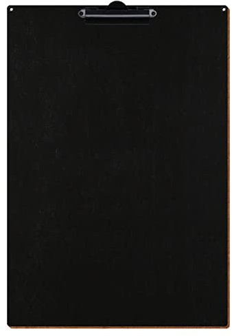Bütic Holz Klemmbrett Standardform Schwarz für DIN A3 A4 A5 A6 mit 2 Ösen aus 3mm starkem Birkensperrholz mit Klarlack versiegelt