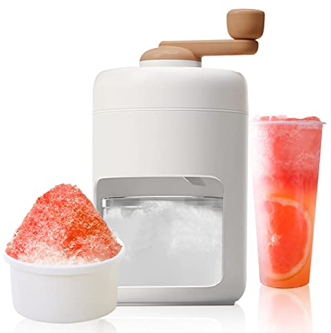 Manual Ice Crusher Slush Machine, Ice Shaver Slushie Maker Machine, Portable Cocktails Ice Grater Snow Cone Machine with Ice Cube Tray - BPA Free