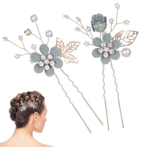 ABOOFAN Lot De 2 Épingles À Cheveux Mariage Avec Fleurs En Métal Légères Accessoires De Cheveux De Mariée Pour Coiffure Élégante Tenue Confortable Toute La Journée