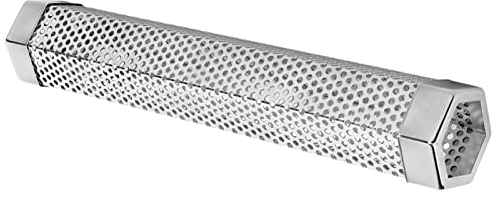 Haofy Tube de Fumage à Granulés, Tube de Fumeur de 12 Pouces en Forme de Losange en Acier Inoxydable, Tube de Fumage pour Barbecue, Boîte Fumée, Outils de Barbecue en Bois de Fruits