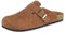 Zoccoli Uomo Pantofola Donna da Chiusura Ciabatte con Comodi Scarpe da Giardino Sandali in Pelle Slip on Morbido Marrone Rosso 40