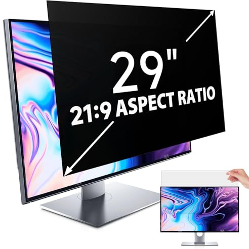 IPROKKO 29 Inch Computer Privacy Screen Filter for 21:9 Aspect Ratio, Anti Blue Light Glare Removable 29 Inch Monitor Privacy Screen